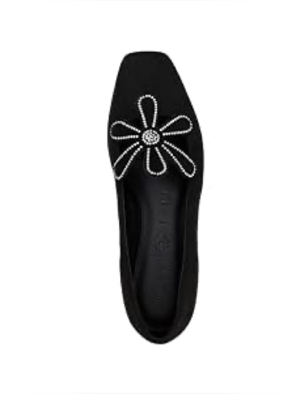 Katy Perry The Evie Daisy Flats Faux Suede Black Ballet Rhinestone Size 6.5 New